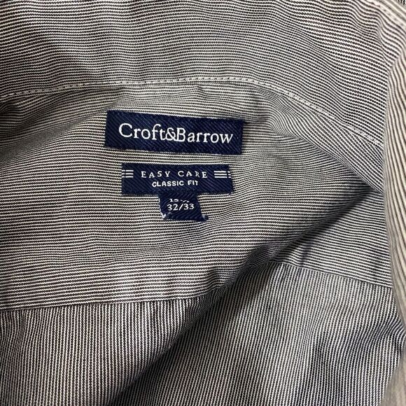 Croft&Barrow Long sleeved Shirt 15.5 X 32-33 Gray - Picture 4 of 7